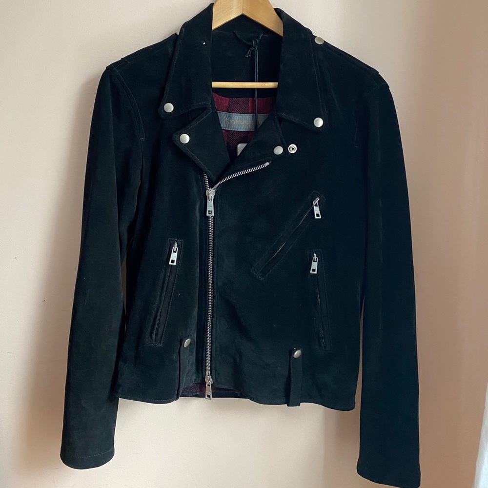 Giorgio Brato Black Suede Leather Moto Jacket
